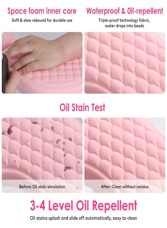 BORNBYME Arm Rest for Nails Tech, BORNBYME Update PU Leather Fish Pattern U-shaped Hand Nail Stand Rest for Manicure, Pink - Image 5